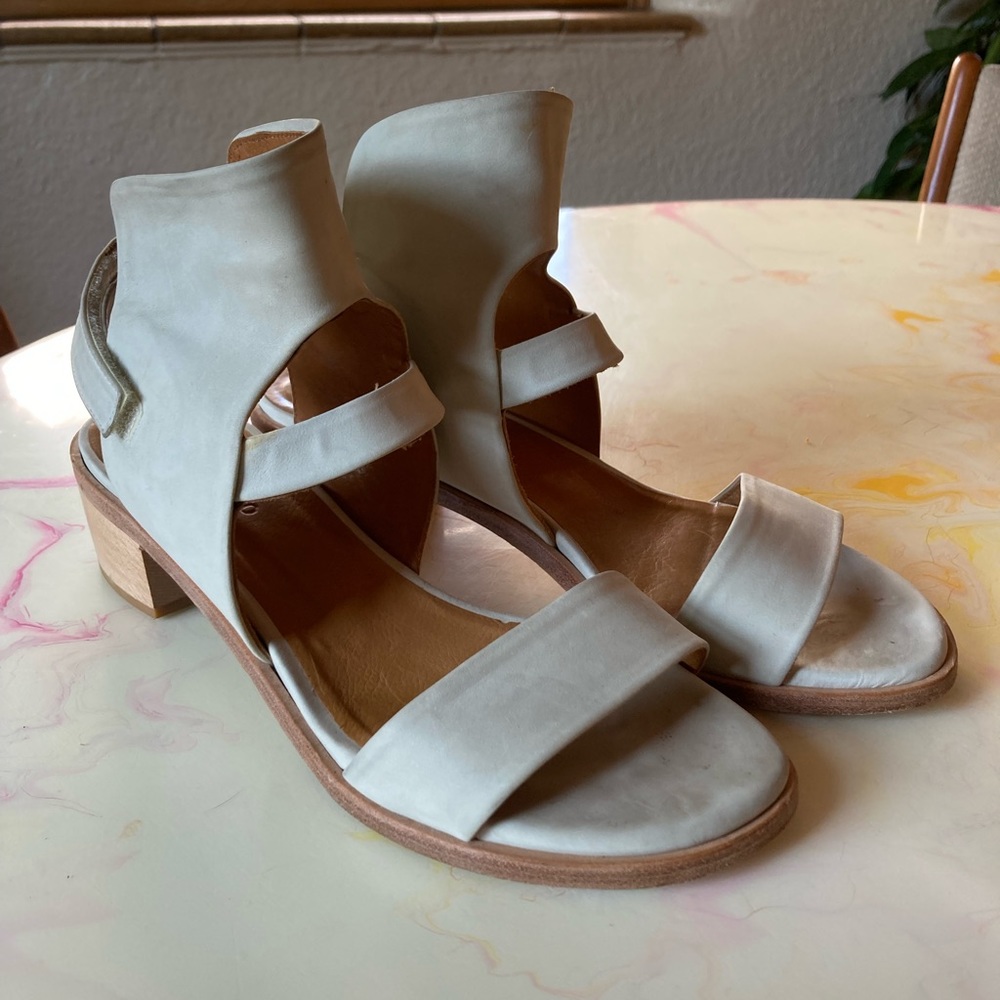 Coclico Spanish Leather Greek Sandal with Block Heel